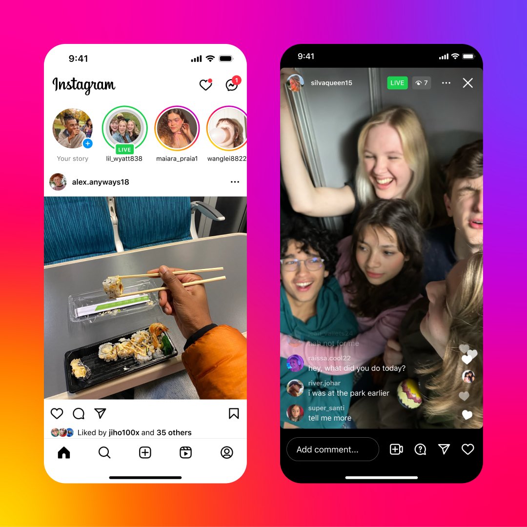 Instagram Kini Hadirkan Fitur Livestream untuk Teman Dekat Instagram Kini Hadirkan Fitur Livestream untuk Teman Dekat